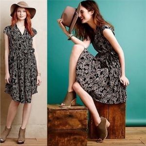 MAEVE Anthropologie Noronha Elephant faux wrap dress size small